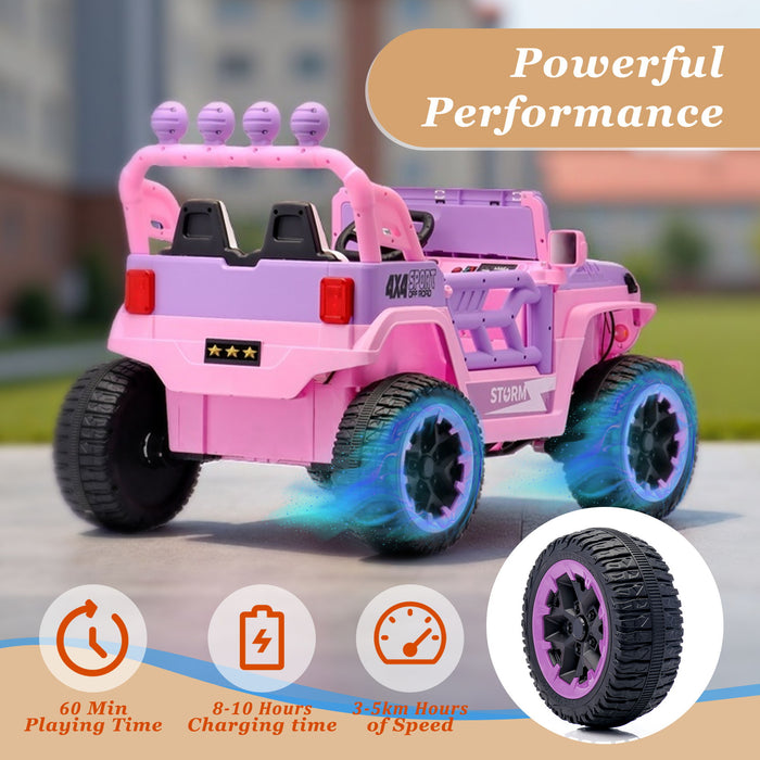 Electric Car With Remote Control, Colorful LED Lights, USB & MP3