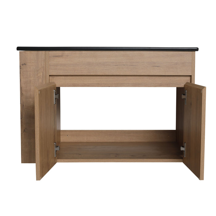 Wall Mounted Bathroom Vanity With Basin And Adjustable Open Shelf