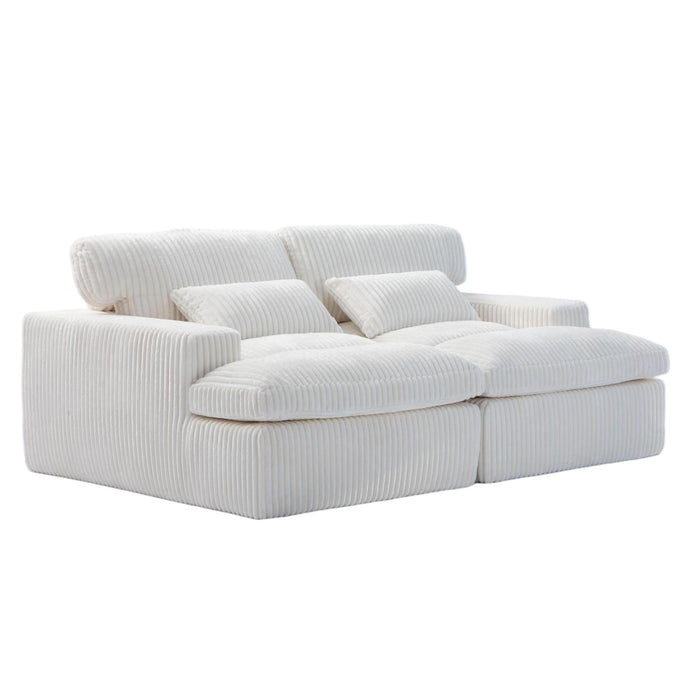Double Chaise Lounge Chair, Oversized Upholstered Sleeper Cloud Couch