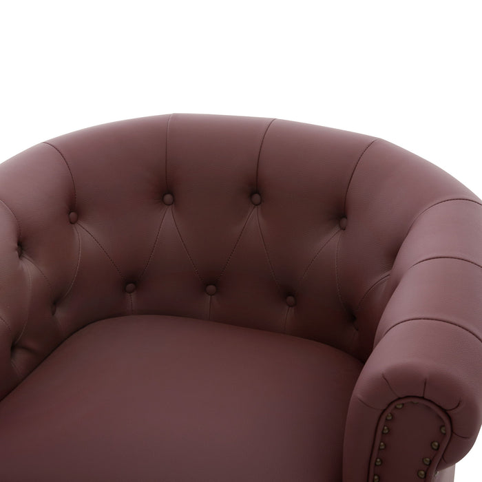 360° Swivel Accent Chair With Curved Back