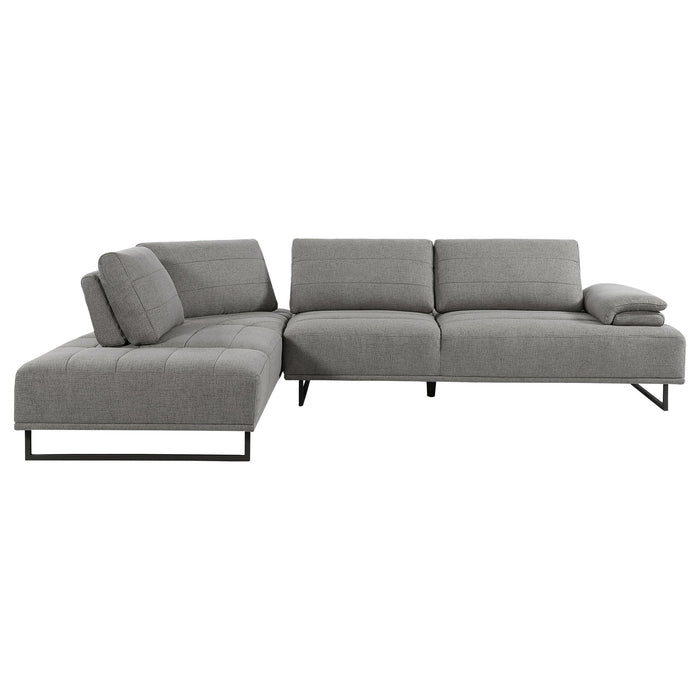 Harnal - L-Shape Sectional Adjustable Back Comfort Focused Sofa - Taupe