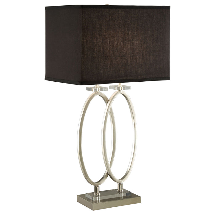 Rectangular Shade Accent Lamp With 3 Way Switch - Silver