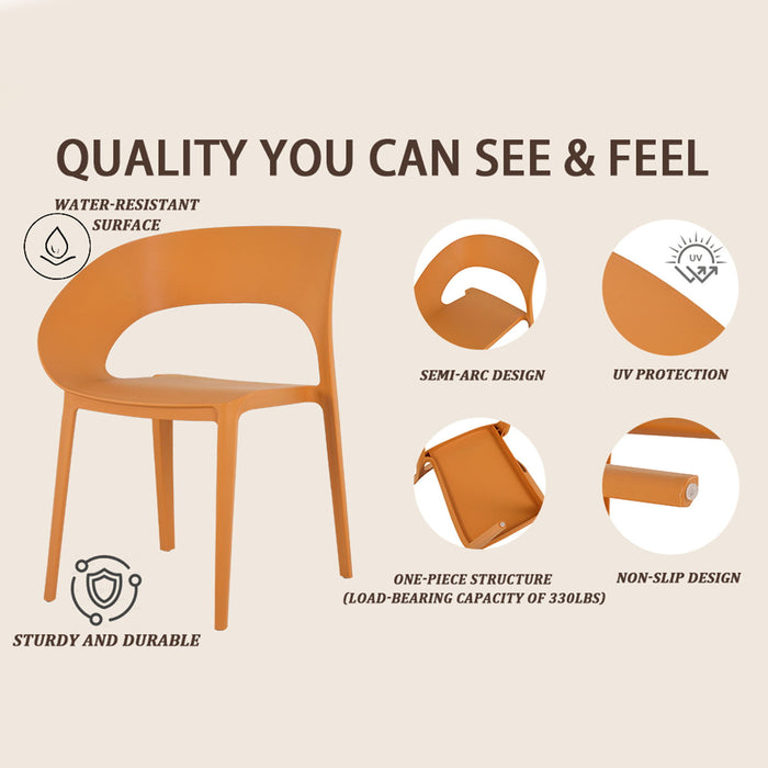 4 Piece Set Of Modern Designed Single Chairs With Folding Square Table