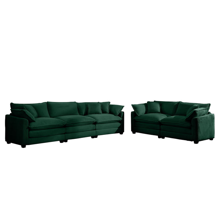 Elegant Corduroy Oversized Sectional Sofa Set With Deep Seats And Flexible Layout