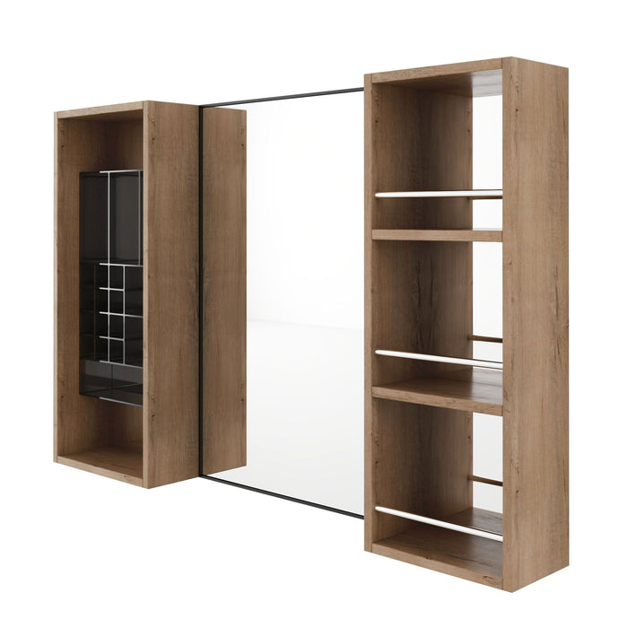 41.3" Wall Mounted Bathroom Cabinet With Storage - Imitative Oak