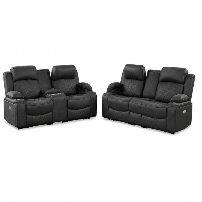 Power Motion Living Room Set With USB Port, Adjustable Headrest, Cup Holder