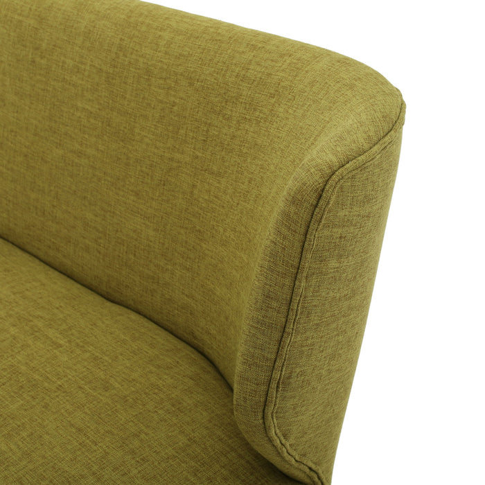 Elegant Classic Upholstered Loveseat With Curved Backrest