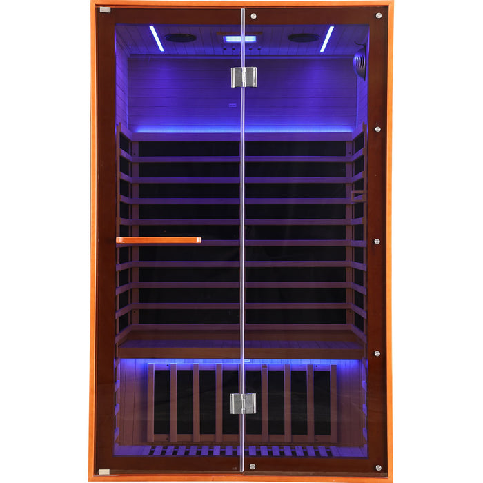 Double Sauna Room With Carbon Heating Plates - American White Oak