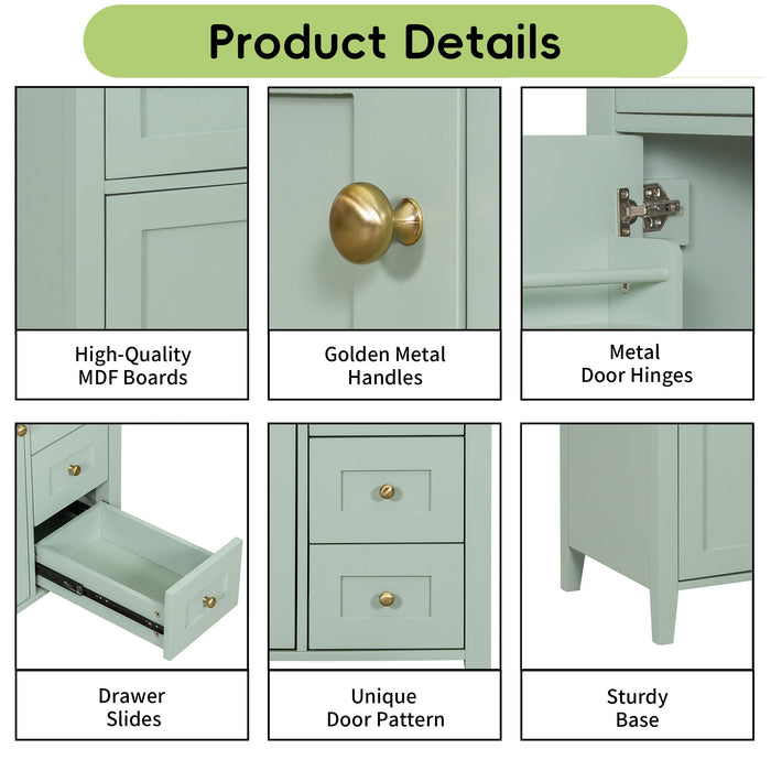 Bathroom Vanity With Sink, 3 Drawers And Adjustable Shelf