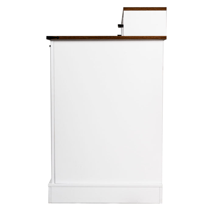 Office Desk With Charging Station & Storage Cabinet