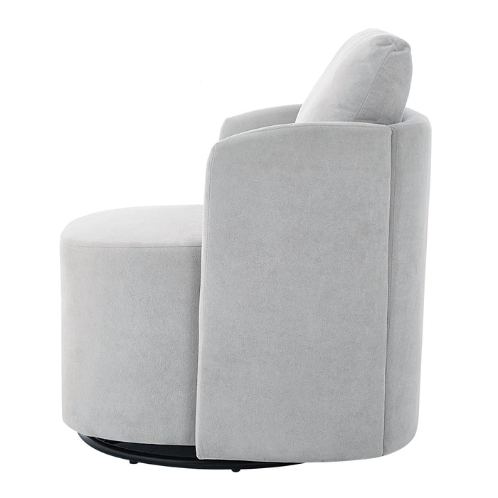 360° Modern Swivel Chair With Upholstered Curved Design