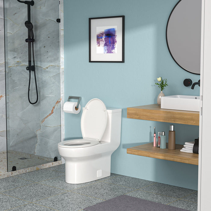 1 Piece Toilet & Dual Flush, Soft Closing Seat - White