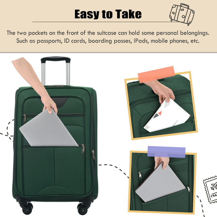 Softside Luggage Expandable Set With Duffel Bag Upright Spinner