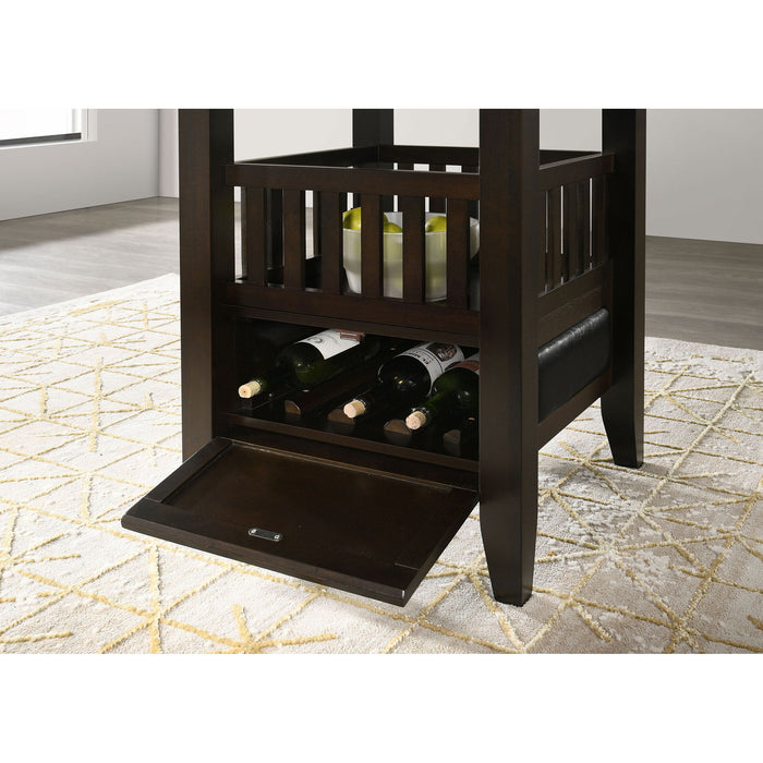 Finley - Square Counter Table With Storage Pedestal Dining Table - Espresso