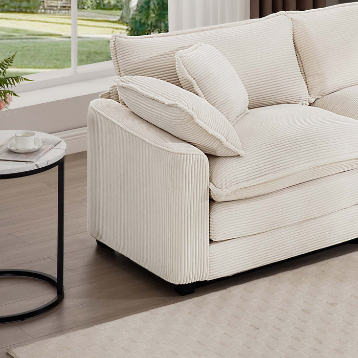 Modern Classic Fabric Single Chair Deep Seat Sofa With Pillow