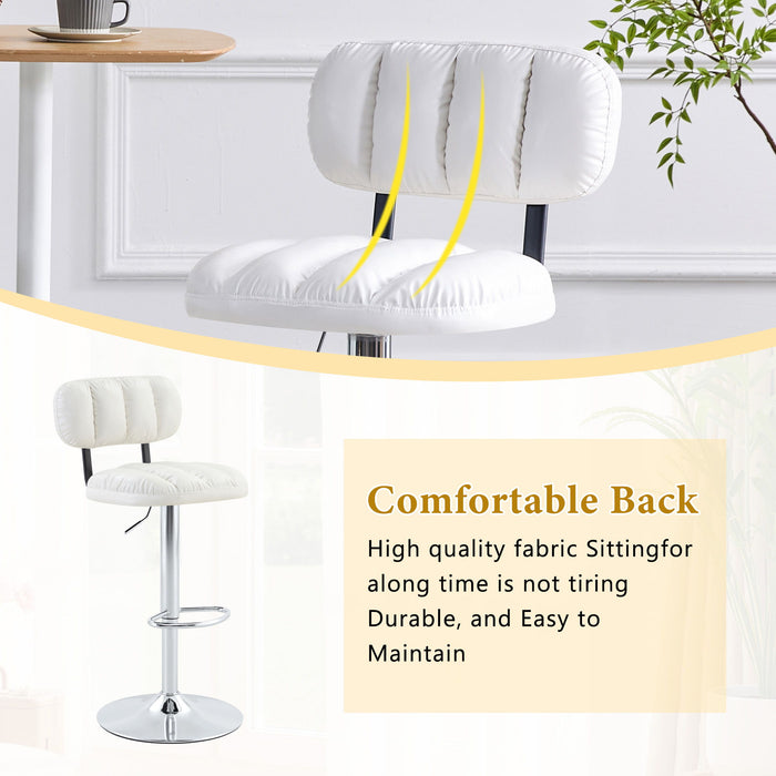 Adjustable Height Bar Stools With Footrest For Kitchen Island (Set of 2)