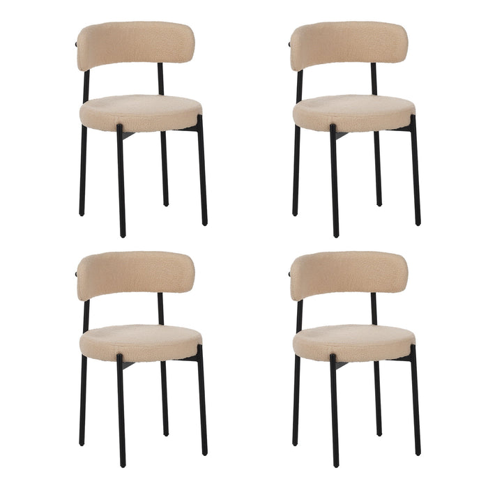 Medieval - Curved Back Kitchen Dining Chairs (Set of 4) - Beige