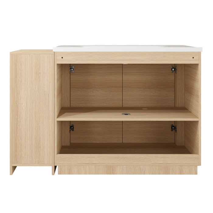 Freestanding Bathroom Vanity With Sink, 1 Small Storage Cabinet, Soft Close Door