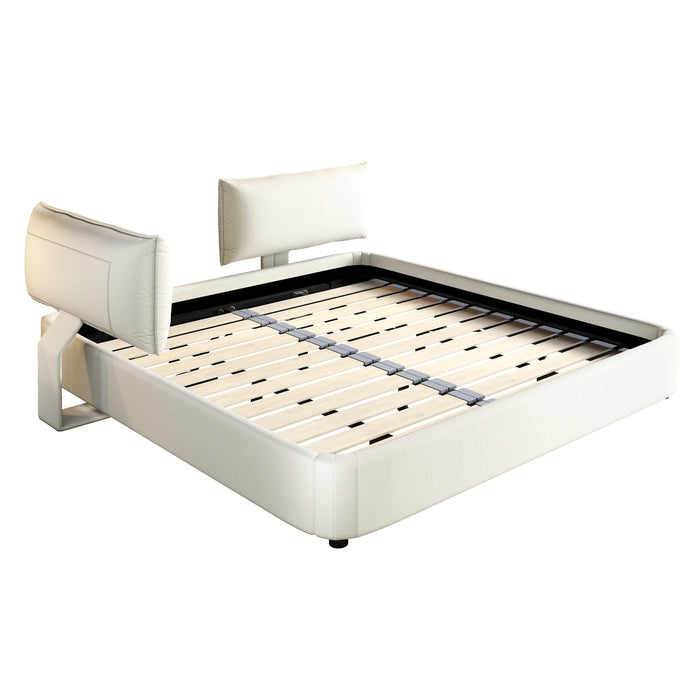 Cloud Bed Frame With Oversized Padded Movable Headboard