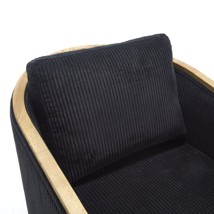 Corduroy Barrel Chair, 360 Degree Swivel
