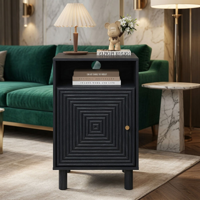 Nightstand With Charging Station & Storage