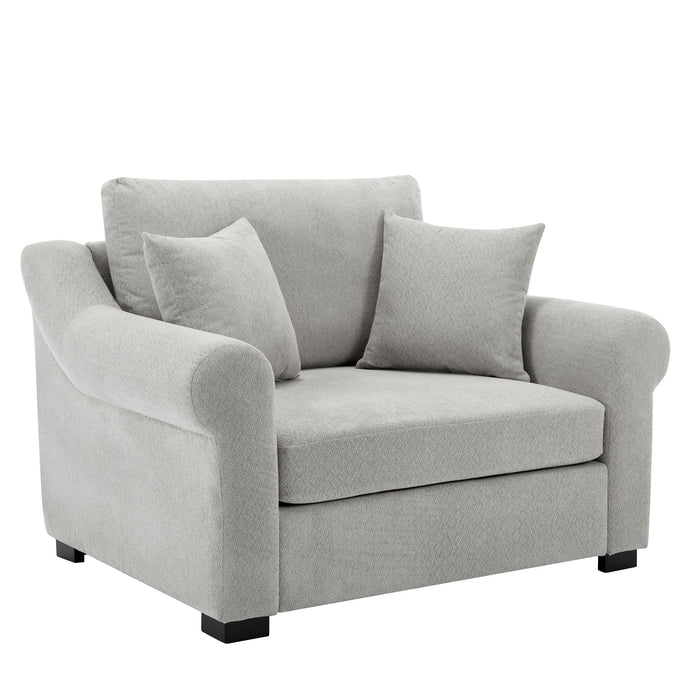 Modern Chenille Oversized Armchair, Chair And A Half, Single Sofa