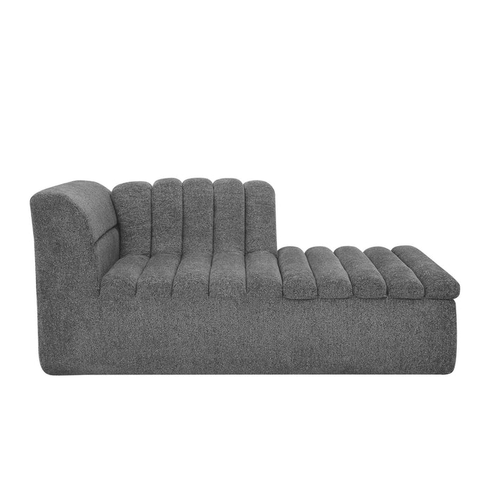 Upholstered L-Shaped Modular Sectional Sofa With Chaise, Wave-Shaped Armrest