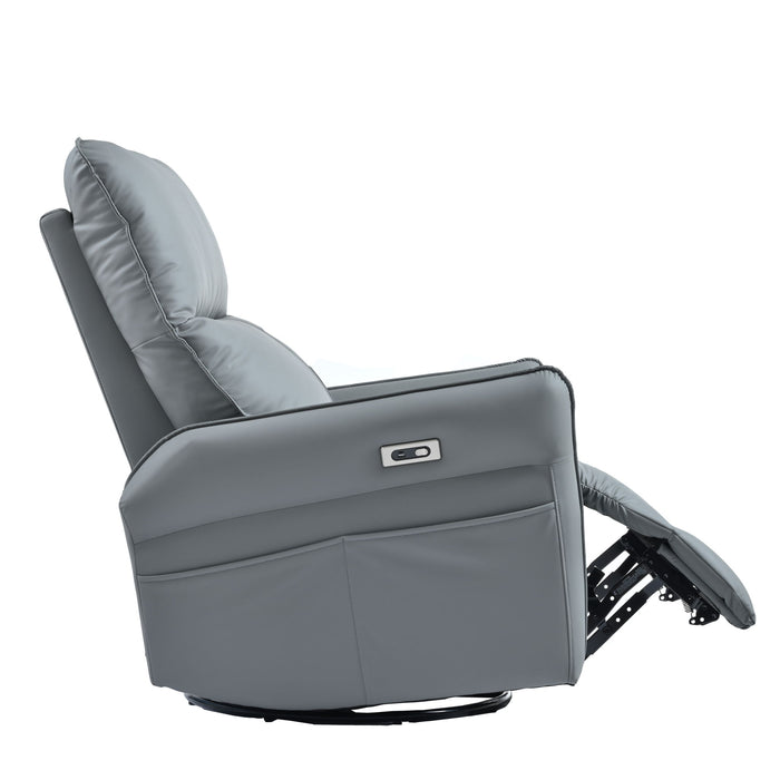 270° Power Swivel Rocker Glider Recliner Chair With USB Ports