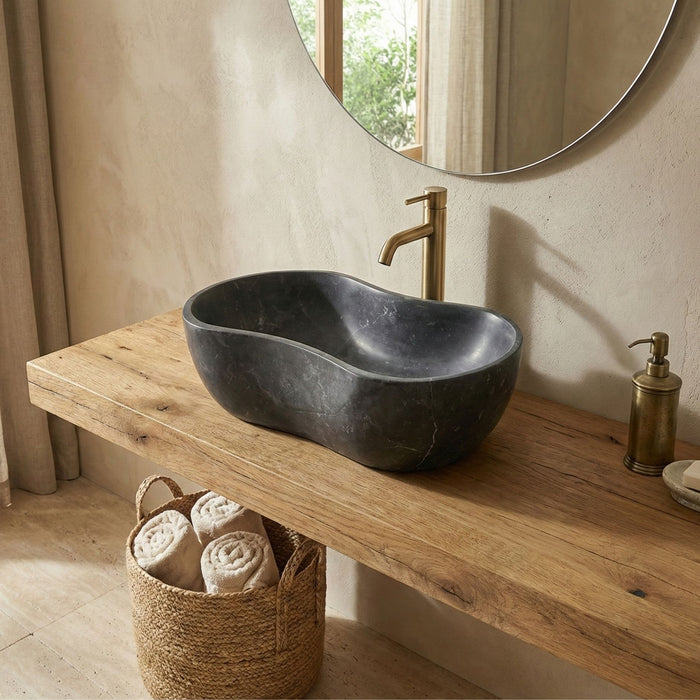 Bathroom Vessel Sink With Wavy Design