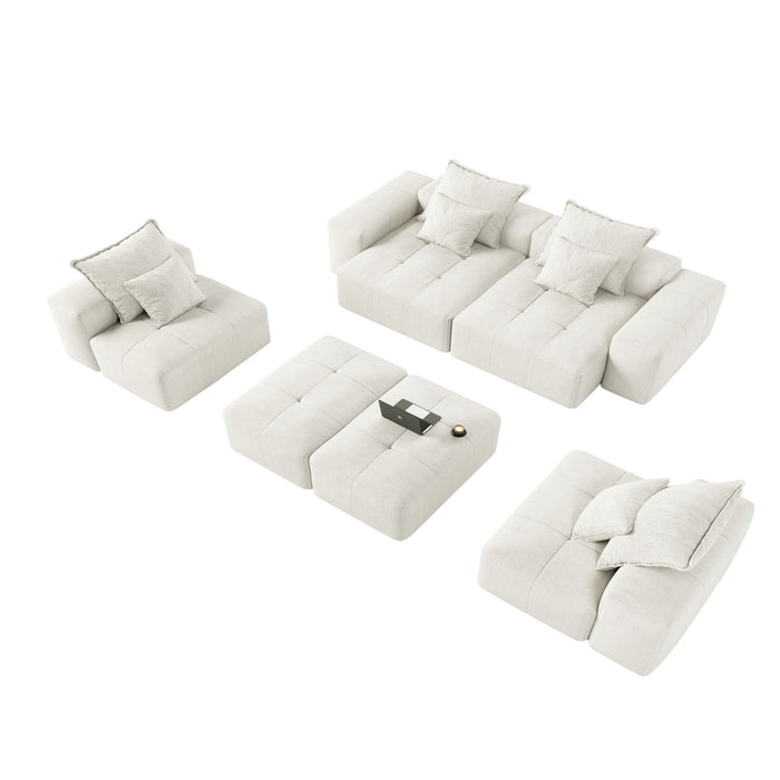 Modern Oversized Diy Combination Modular Sectional Sofa With Pillows