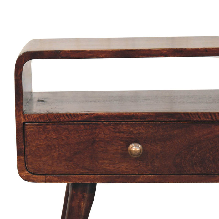 Solid Wood Curved Media Unit