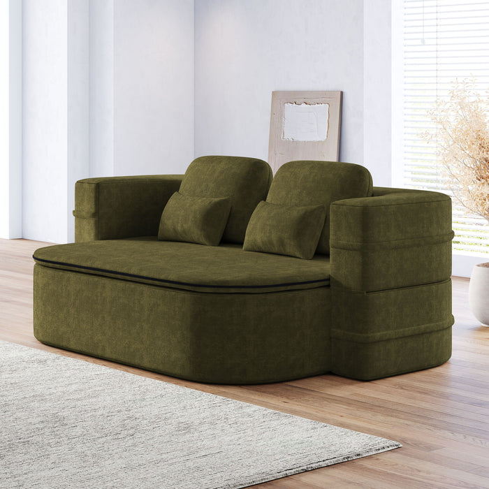2 In 1 Foldable Sofa Bed With Multi Functional Blanket, Floor Lounge Sofa