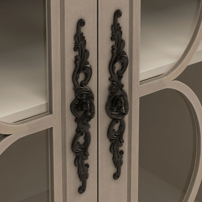 Elegant 4 Door Cabinet With Tempered Glass Doors