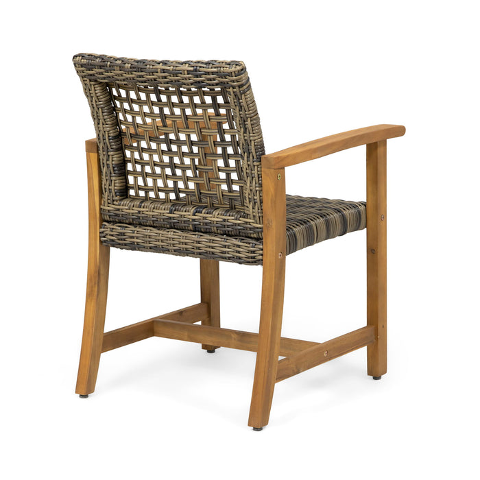 Outdoor Dining Chair Acacia Wood Frame (Set of 2)