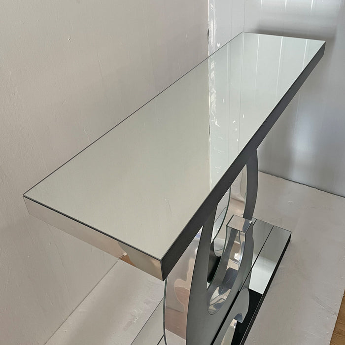 Double C - Base Rectangular Sofa Table For Living Room - Silver