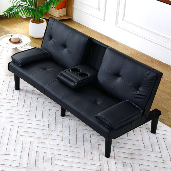 Sofa Bed With Foldable Design And Cup Holder