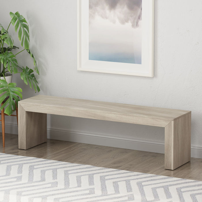 Acacia Wood Dining Bench, Farmhouse Style