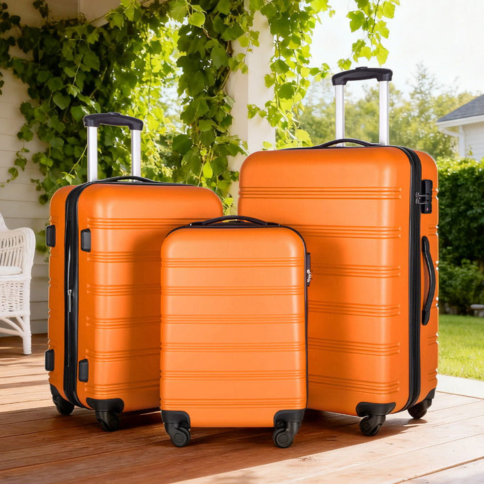 3 Piece Luggage Set Hardside Spinner Suitcase With Tsa Lock 20" 24" 28" Available