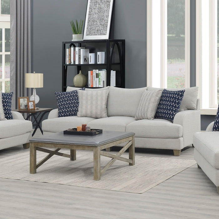 Laney - Sofa With Modern English Roll Arm, Reversible Back Cushions, And Fixed Seat Cushions Topped With 4cm Of Memory Foam - Harbor Gray