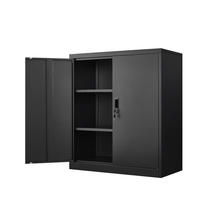 Metal Storage Cabinet With Locking Doors And Adjustable Shelf, Folding Filing Storage Cabinet, Folding Storage Locker Cabinet For Home Office, School, Garage