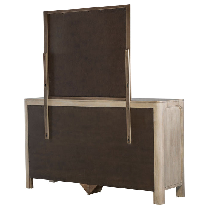 Flores - 9 Drawer Dresser With Mirror - Mango Color