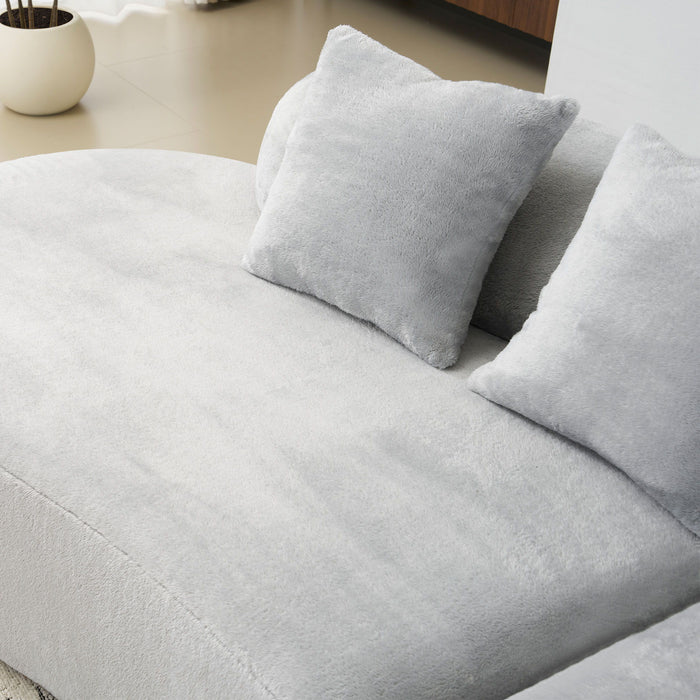 Modern Curved Sofa With Pillows