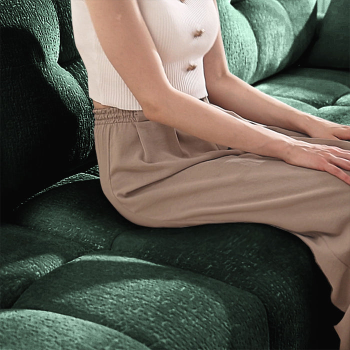 Sofa Set With Ottoman And Pillows, Textured, High Resilience Cushions