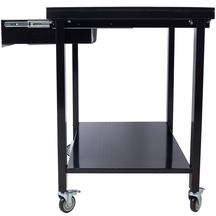 Transmission Teardown Work Station 1 / 2 Ton Capacity Sloping Drain Table Locking Drawer Removable Drain Basin Full-Width Lower Shelf Four 4" Caster Wheels