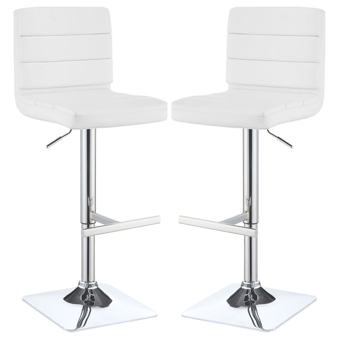 Fresco - Upholstered Adjustable Bar Stool (Set of 2) - White