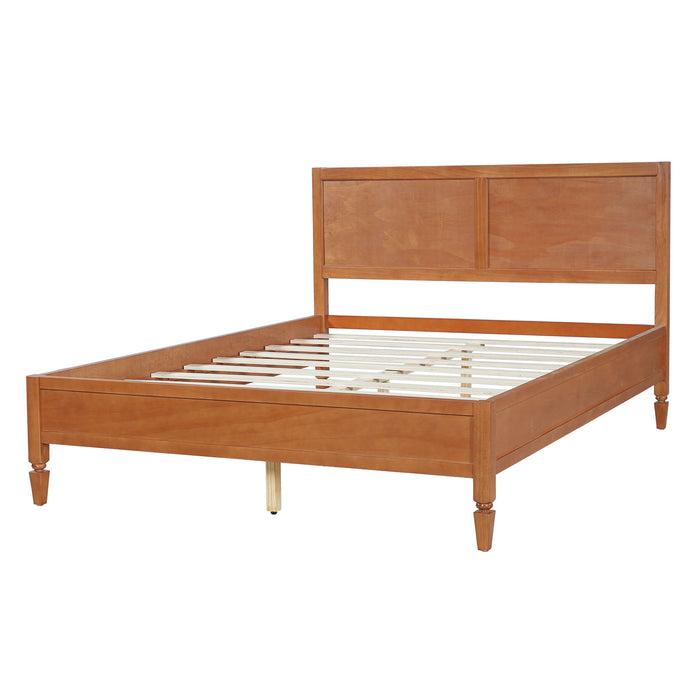 Classic Platform Bed Frame With Panel Headboard