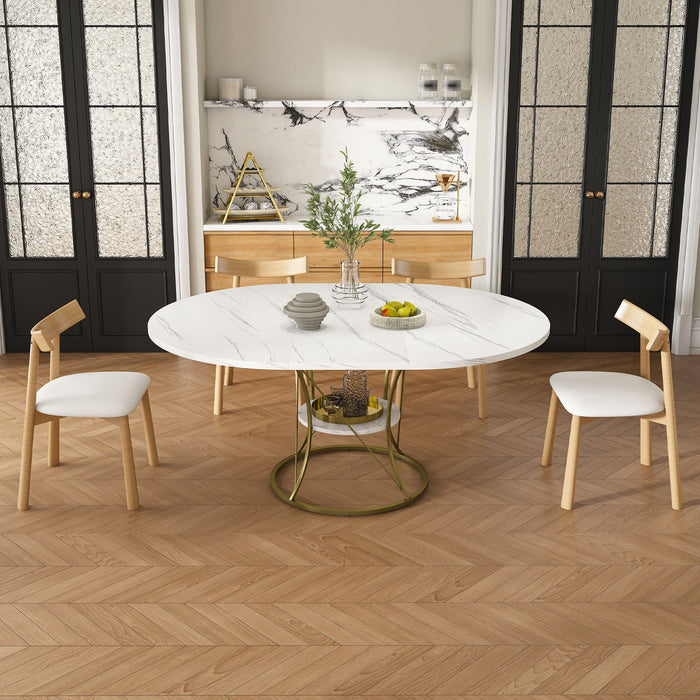 Round Extendable Dining Table Set With Chairs