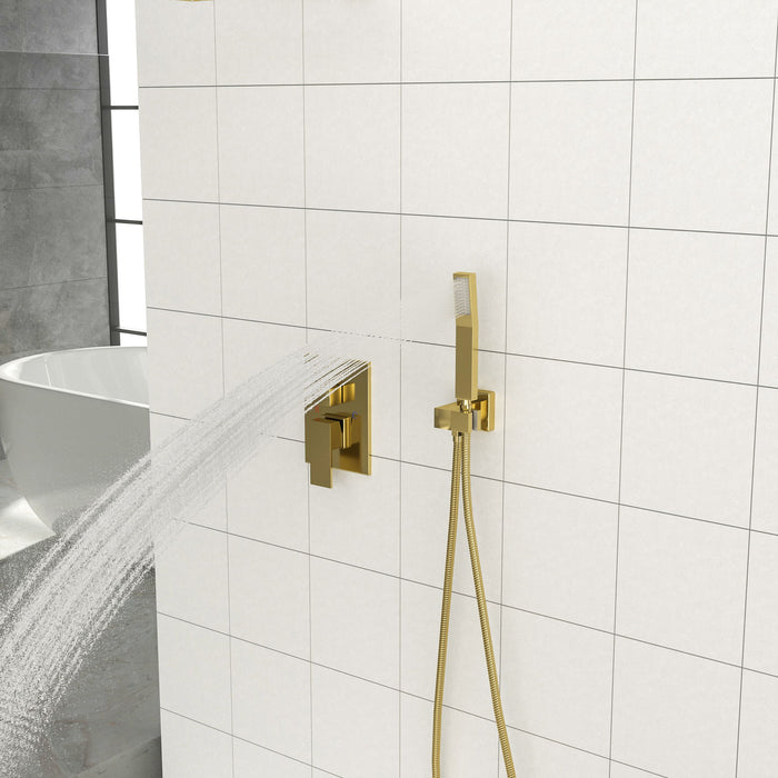 Dual Shower Head 10" Wall Mounted Square Shower System