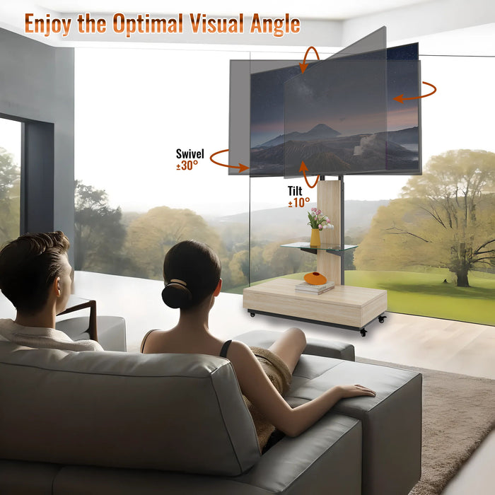 Adjustable Height Mobile TV Cart