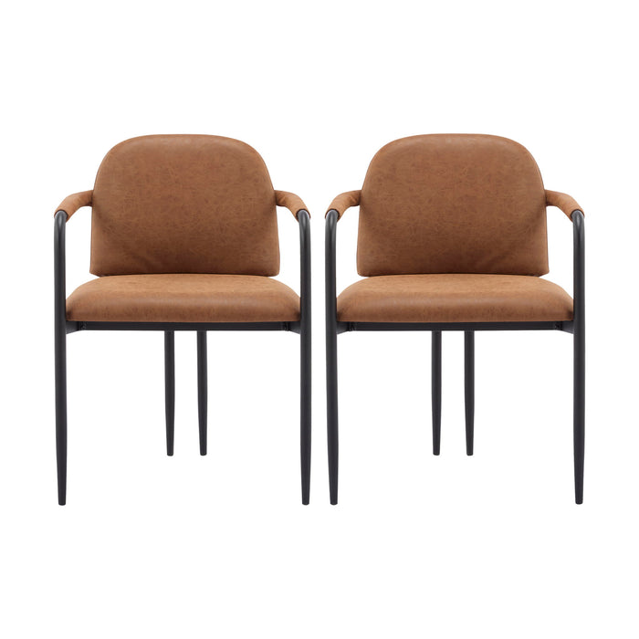 Modern Dining Chair Set With Durable Iron Frame And Comfortable Fabric Upholstery